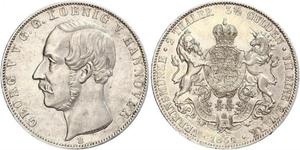 2 Thaler / 3.5 Gulden Regno di Hannover (1814 - 1866) Argento Giorgio V di Hannover (1819 - 1878)