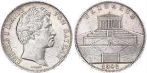 2 Thaler / 3.5 Gulden Reino de Baviera (1806 - 1918) Plata Luis I de Baviera(1786 – 1868)