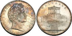 2 Thaler / 3.5 Gulden Reino de Baviera (1806 - 1918) Plata Luis I de Baviera(1786 – 1868)