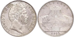 2 Thaler / 3.5 Gulden Reino de Baviera (1806 - 1918) Plata Luis I de Baviera(1786 – 1868)