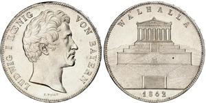 2 Thaler / 3.5 Gulden Reino de Baviera (1806 - 1918) Plata Luis I de Baviera(1786 – 1868)