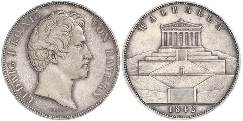 2 Thaler / 3.5 Gulden Kingdom of Bavaria (1806 - 1918) Silver Ludwig I of Bavaria (1786 – 1868)