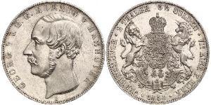 2 Thaler / 3.5 Gulden Kingdom of Hanover (1814 - 1866) Silver George V of Hanover (1819 - 1878)