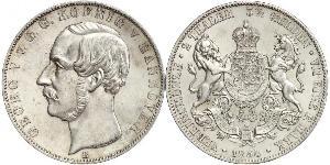2 Thaler / 3.5 Gulden Kingdom of Hanover (1814 - 1866) Silver George V of Hanover (1819 - 1878)