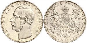 2 Thaler / 3.5 Gulden Kingdom of Hanover (1814 - 1866) Silver George V of Hanover (1819 - 1878)