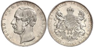 2 Thaler / 3.5 Gulden Kingdom of Hanover (1814 - 1866) Silver George V of Hanover (1819 - 1878)