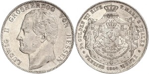 2 Thaler / 3½ Gulden Grand-duché de Hesse (1806 - 1918) Argent Louis II de Hesse