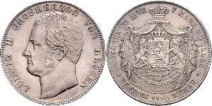 2 Thaler / 3½ Gulden Grand Duchy of Hesse (1806 - 1918) Silver Louis II, Grand Duke of Hesse