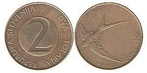 2 Tolar Eslovenia Cobre/Zinc 