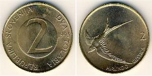 2 Tolar Slovénie Cuivre/Zinc 