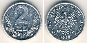2 Zloty Repubblica Popolare di Polonia (1952-1990) Alluminio 