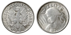 2 Zloty Deuxième République de Pologne (1918 - 1939) Argent 