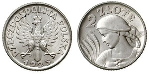 2 Zloty Deuxième République de Pologne (1918 - 1939) Argent 