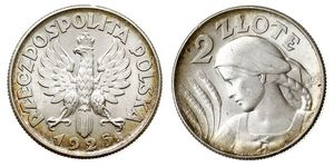 2 Zloty Deuxième République de Pologne (1918 - 1939) Argent 