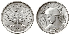 2 Zloty Deuxième République de Pologne (1918 - 1939) Argent 