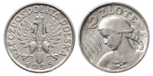 2 Zloty Deuxième République de Pologne (1918 - 1939) Argent 
