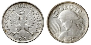 2 Zloty Deuxième République de Pologne (1918 - 1939) Argent 