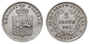 2 Zloty Royaume du Congrès (1815-1915) Argent 