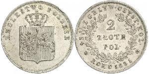2 Zloty Regno del Congresso (1815-1915) Argento 
