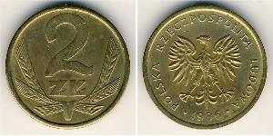 2 Zloty Volksrepublik Polen (1952-1990) Messing 