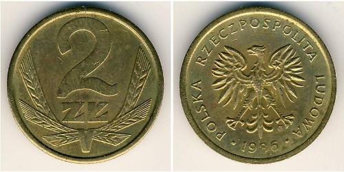 2 Zloty Repubblica Popolare di Polonia (1952-1990) Ottone 