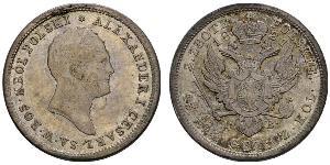 2 Zloty Imperio ruso (1720-1917) Plata Alejandro I (1777-1825)