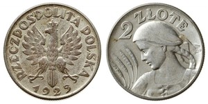 2 Zloty Zweite Polnische Republik (1918 - 1939) Silber 