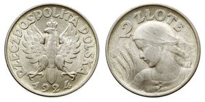 2 Zloty Zweite Polnische Republik (1918 - 1939) Silber 