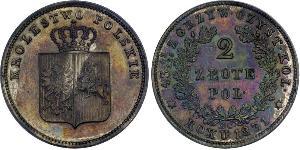 2 Zloty Kingdom of Poland (1815-1915) Silver 