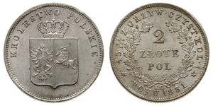 2 Zloty Kingdom of Poland (1815-1915) Silver 