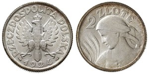 2 Zloty Second Polish Republic (1918 - 1939) Silver 