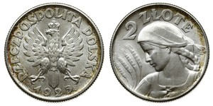 2 Zloty Second Polish Republic (1918 - 1939) Silver 