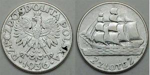 2 Zloty Deuxième République de Pologne (1918 - 1939)  