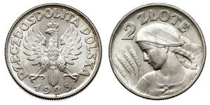 2 Zloty 波兰第二共和国 (1918 - 1939) 銀 