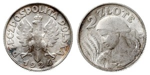 2 Zloty 波兰第二共和国 (1918 - 1939) 銀 