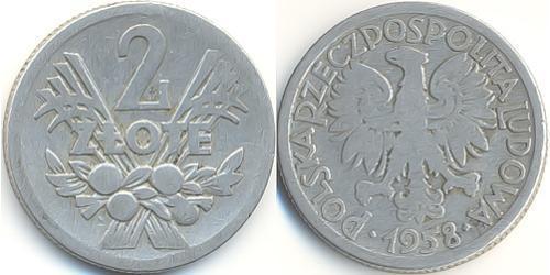 2 Zloty 波兰人民共和国 (1944 - 1989) 铝 