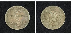 2 Zloty / 30 Copeca Impero russo (1720-1917) Argento Nicola I (1796-1855)