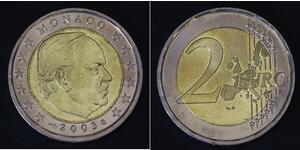 2 Євро Монако (1297 - ) Біметал Реньє III
