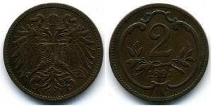 2 Гелер Австро-Угорщина (1867-1918) Бронза 