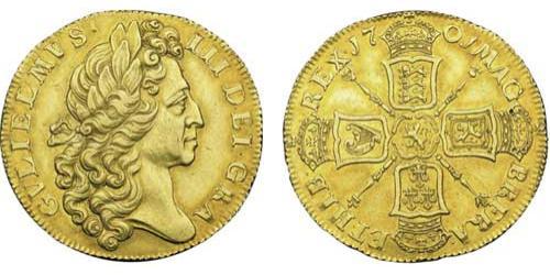 2 Гинея Королевство Англия (927-1649,1660-1707) Золото Вильгельм III (1650-1702)