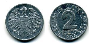 2 Грош Оккупированная Австрия (1945-1955) / Австрийская Республика(1955 - ) Алюминий 