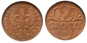 2 Грош Польща / Польська республіка (1918 - 1939) Мідь 