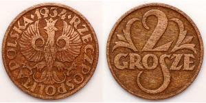 2 Грош Польща / Польська республіка (1918 - 1939) Мідь 