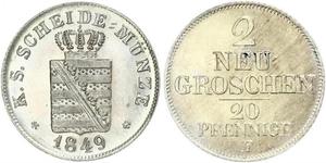 2 Грош / 20 Пфеніг Королівство Саксонія (1806 - 1918)  Фрідріх Август II (король Саксонії)