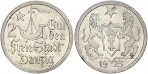 2 Гульден Gdansk (1920-1939) Серебро 