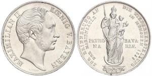 2 Гульден Королевство Бавария (1806 - 1918) Серебро Максимилиан II (король Баварии)(1811 - 1864)