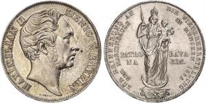 2 Гульден Королевство Бавария (1806 - 1918) Серебро Максимилиан II (король Баварии)(1811 - 1864)