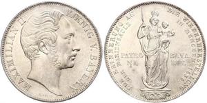 2 Гульден Королевство Бавария (1806 - 1918) Серебро Максимилиан II (король Баварии)(1811 - 1864)