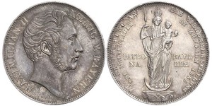 2 Гульден Королевство Бавария (1806 - 1918) Серебро Максимилиан II (король Баварии)(1811 - 1864)