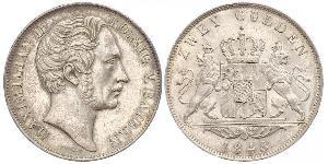 2 Гульден Королевство Бавария (1806 - 1918) Серебро Максимилиан II (король Баварии)(1811 - 1864)